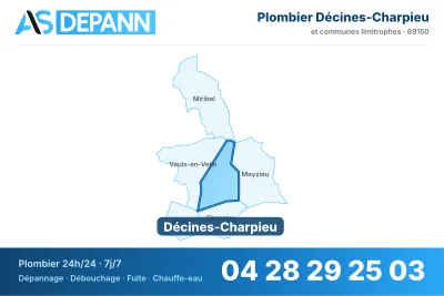 Miniature carte Décines-Charpieu