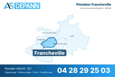 Vignette de la carte de Francheville desservie par AS Depann