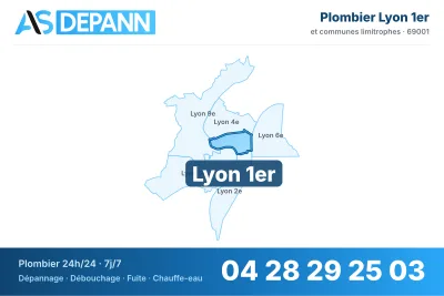 Vignette de la carte de Lyon 1er desservie par AS Depann