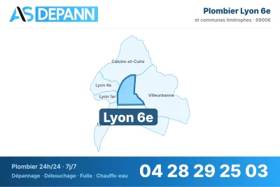 Vignette de la carte de Lyon 6e desservie par AS Depann