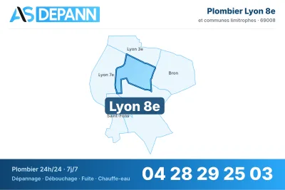 Vignette de la carte de Lyon 8e desservie par AS Depann