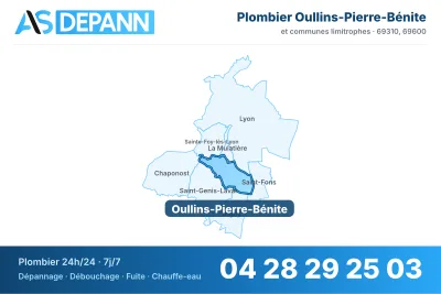 Vignette de la carte de Oullins desservie par AS Depann