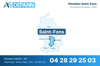Vignette de la carte de Saint-Fons desservie par AS Depann