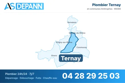 Vignette de la carte de Ternay desservie par AS Depann