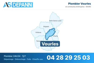 Vignette de la carte de Vourles desservie par AS Depann